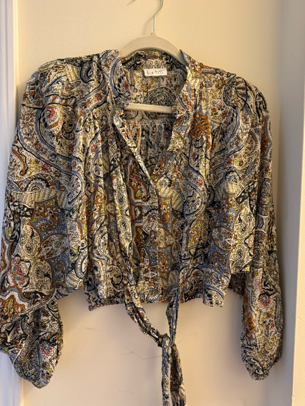 Paisley Tie-Front Blouse - Nicole Miller